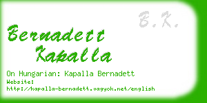 bernadett kapalla business card